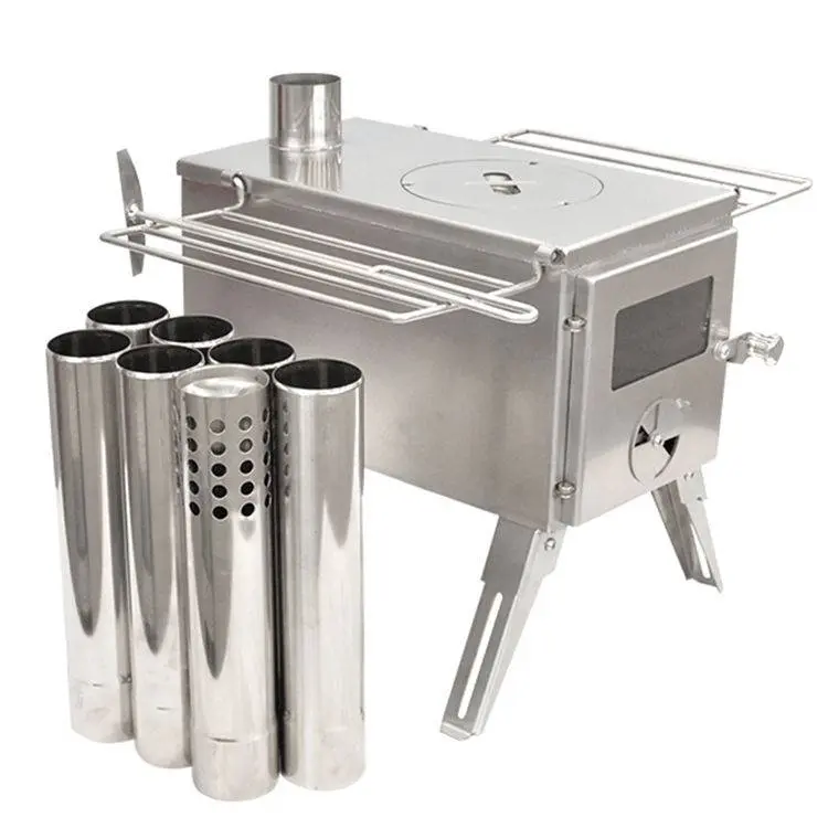 Bottom price Titanium Camp Stove - Lightweight Camping Stainless Wood Stove For Tent – Goldfire